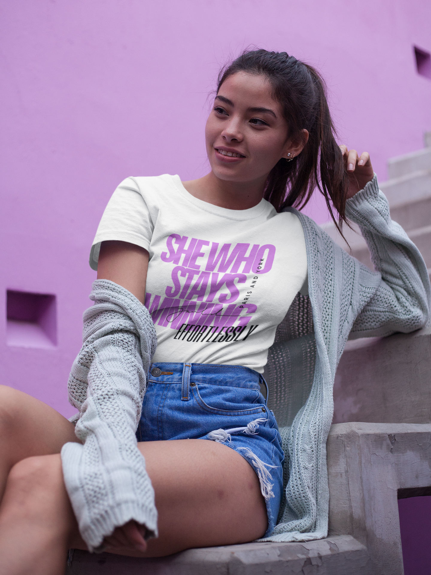 SHE WHO STAYS WINNING EFFORTLESSLY | Women's T-Shirt