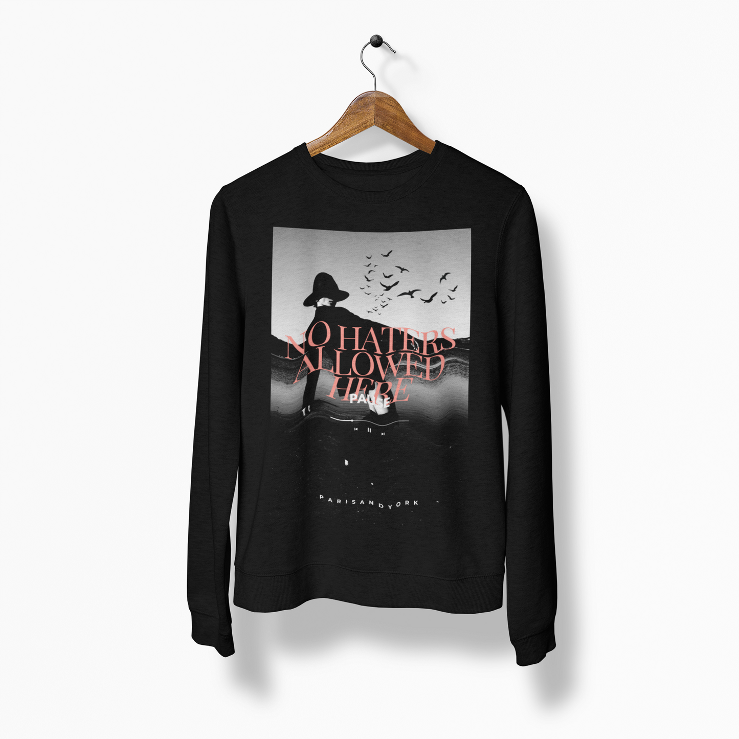 No Haters Allowed Here PAUSE | Women's Premium Sweatshirt