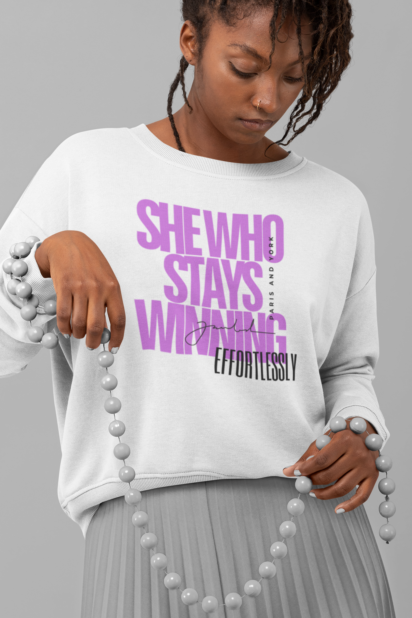 SHE WHO STAYS WINNING EFFORTLESSLY | Women's Sweatshirt